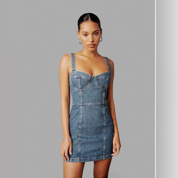 Reformation Nikki Bustier Mini Denim Dress Women’s Size 4 – Like New - Picture 7 of 9